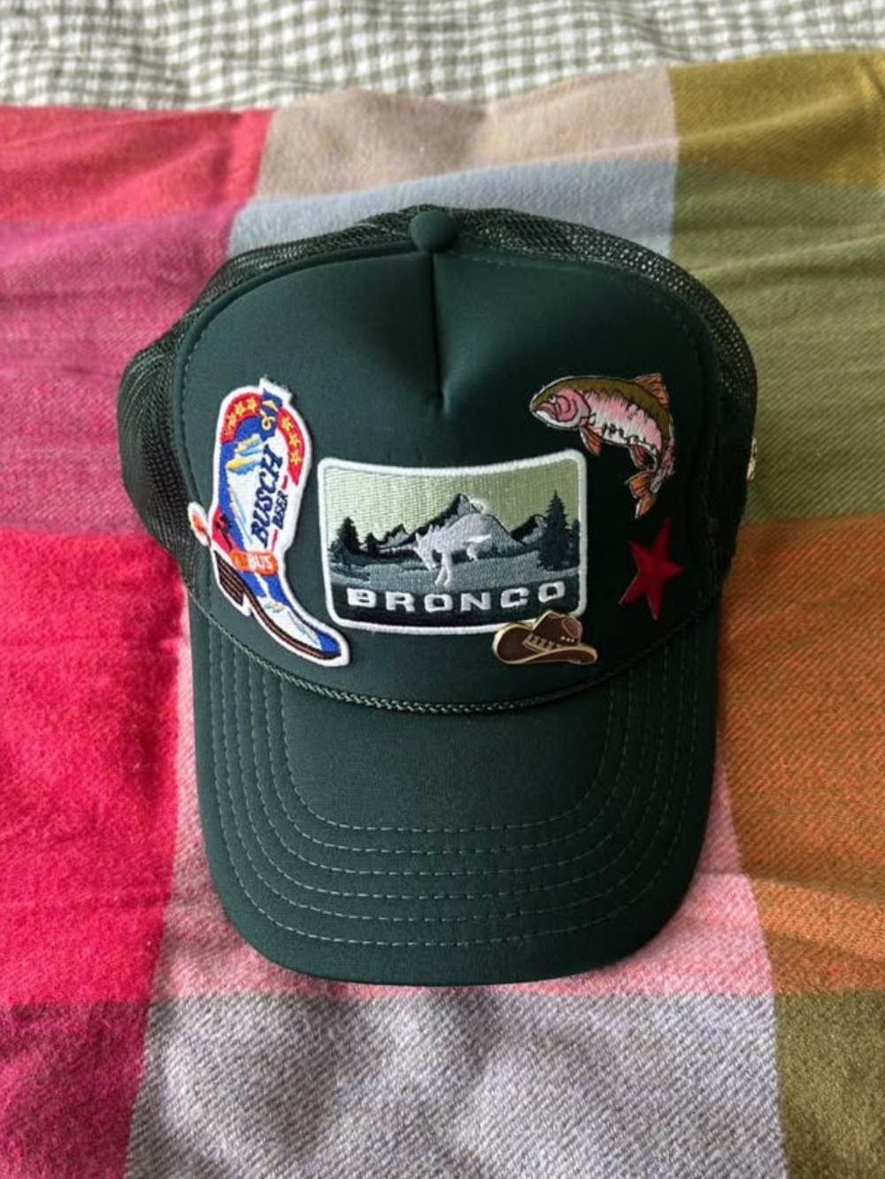 Dark Green Patch Trucker Hat